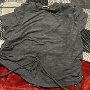 Gray/ blueRuched Short Sleeve Top
